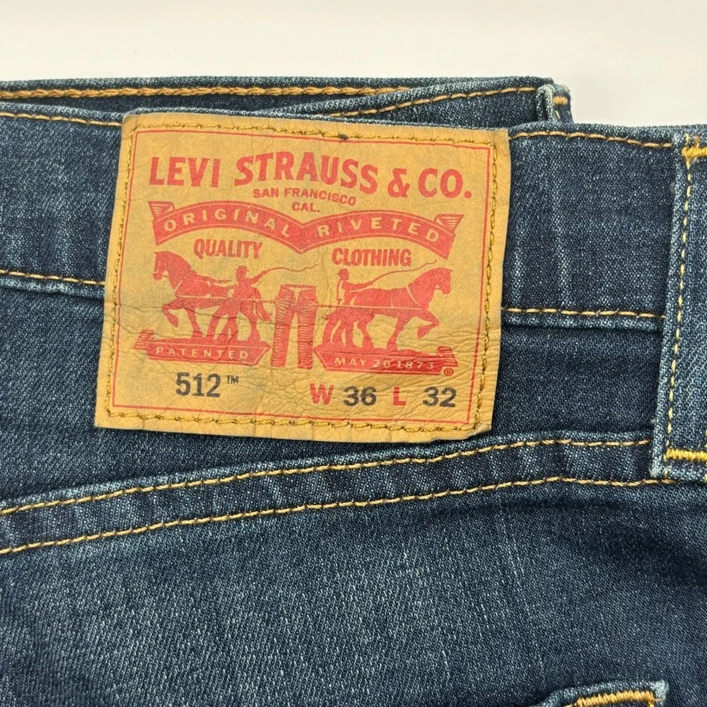Levi's 512 Slim Taper Jeans Mens W36 L32 Dark Wash‎ Denim Modern Fit